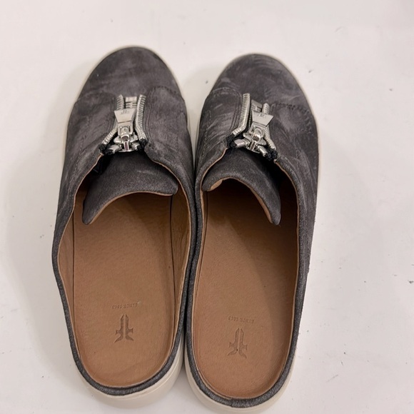 Frye Women's Gray Suede Slip-On Shoes with Zipper Mules Size 6.5 - Picture 3 of 8